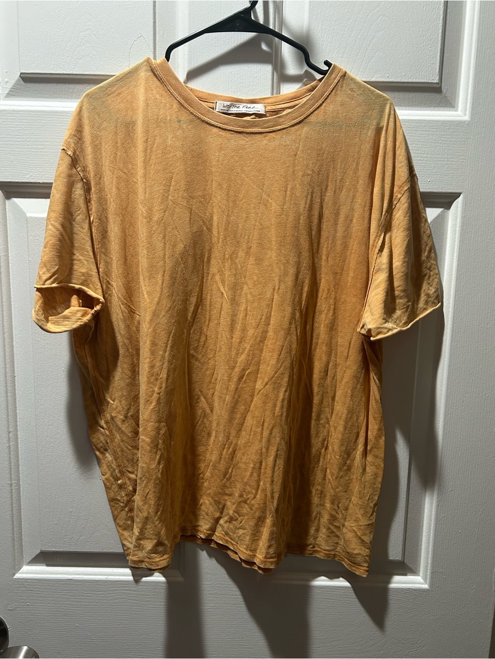 We The Free by Free People Clarity Ringer Semi Sheer Tee in Mustard Size Medium